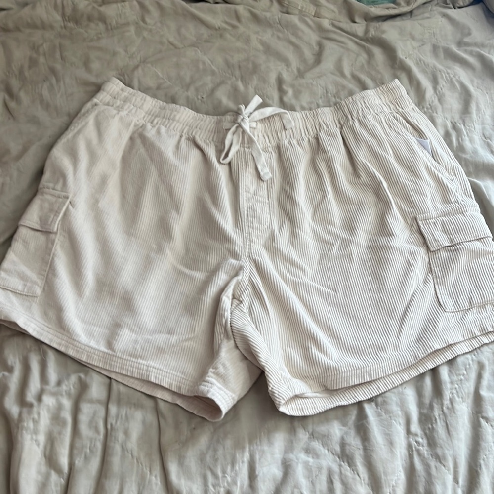 White Corduroy shorts